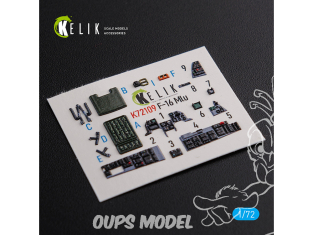 Kelik Decals 3D K72109 Décalcomanies 3D intérieurs F-16 MLU pour kit Revell 1/72