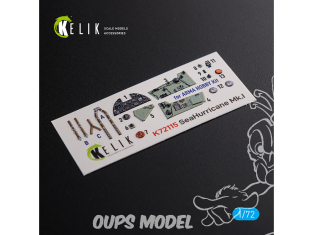 Kelik Decals 3D K72115 Décalcomanies 3D intérieurs Sea Hurricane Mk I pour kit Arma Hobby 1/72