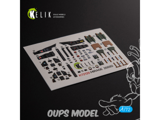 Kelik Decals 3D K72120 Décalcomanies 3D intérieur Mirage 2000D pour kit ModelSvit 1/72