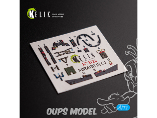Kelik Decals 3D K72124 Décalcomanies 3D intérieurs MIRAGE III CJ pour kit Special Hobby 1/72