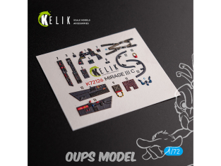Kelik Decals 3D K72126 Décalcomanies 3D intérieur MIRAGE III C pour kit ModelSvit 1/72