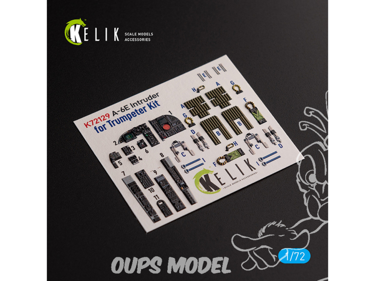 Kelik Decals 3D K72129 A-6E Intruder décalcomanies 3D intérieures pour kit Trumpeter 1/72