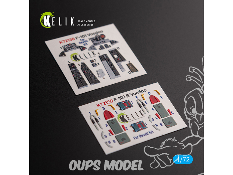 Kelik Decals 3D K72130 Décalcomanies F-101 Voodoo interior 3D decals pour Revell kit 1/72