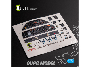 Kelik Decals 3D K72136 AVRO VULCAN B.2 Cockpit arrière Décalcomanies 3D intérieures pour kit Airfix 1/72