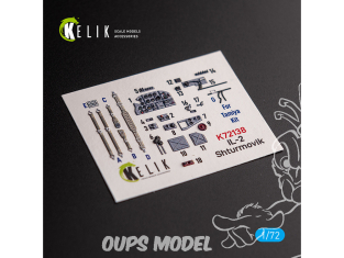 Kelik Decals 3D K72138 Il-2 Sturmovik Décalcomanies 3D intérieures pour kit Tamiya 1/72