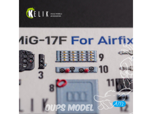 Kelik Decals 3D K72139 Mig-17 Fresco (Shenyang J5) Décalcomanies 3D intérieures pour kit Airfix 1/72