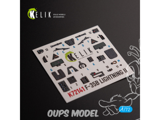 Kelik Decals 3D K72141 F-35B Décalcomanies 3D intérieures pour kit Tamiya 1/72