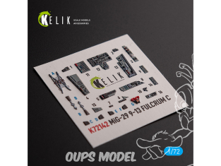 Kelik Decals 3D K72142 Mig-29 Fulcrum-C 9-13 interior 3D decals pour GWH kit 1/72