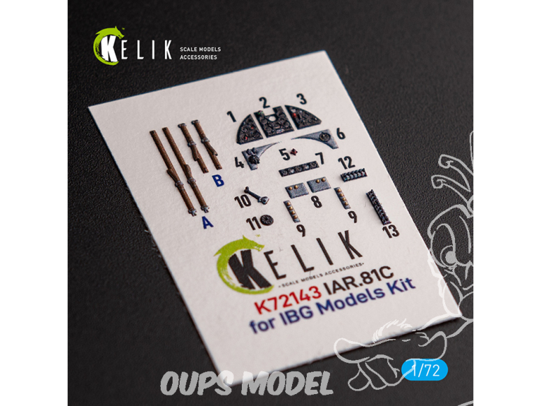 Kelik Decals 3D K72143 IAR.81c Décalcomanies 3D intérieures pour kit IBG Models 1/72