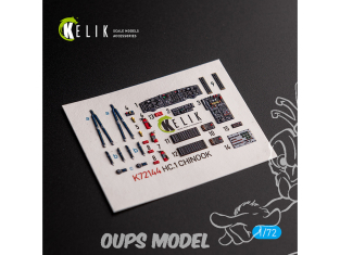 Kelik Decals 3D K72144 HC.1 « Chinook » décalcomanies 3D intérieures pour kit Airfix 1/72