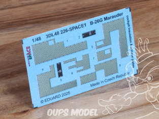 Eduard Space décalques 3D 3DL48226 B-26G Marauder Insulation et blindage Cockpit Icm 1/48