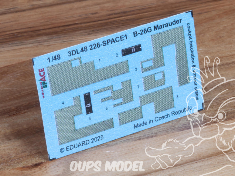 Eduard Space décalques 3D 3DL48226 B-26G Marauder Insulation et blindage Cockpit Icm 1/48