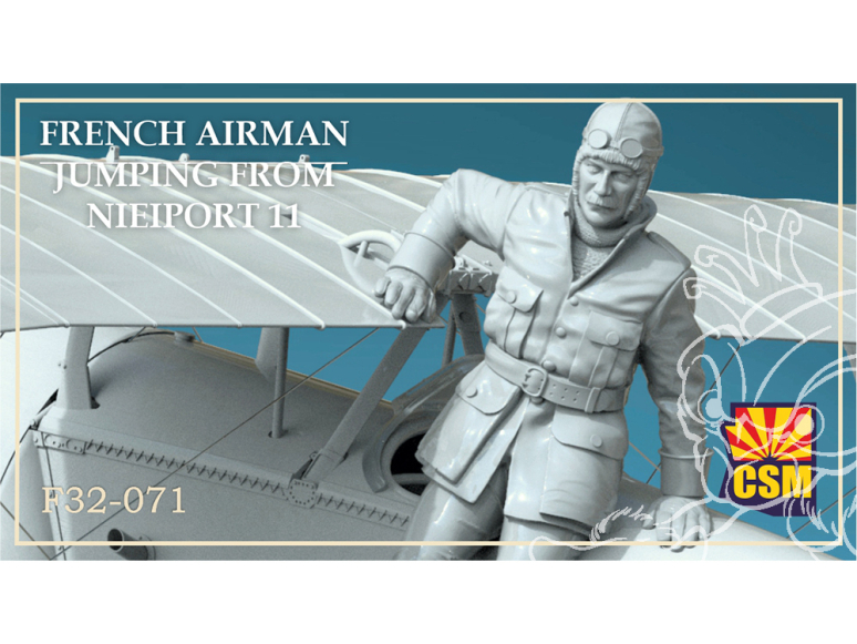 Copper State Models personel F32-071 Un aviateur français sautant de son Nieuport 1/32