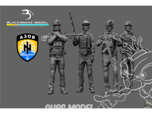 Blacksnake Model figurine UKR1/72-4FIGS Soldats Ukrainiens set de 4 figurines 1/72