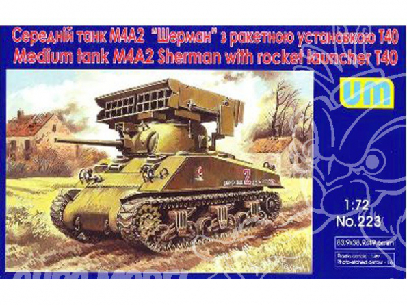 UM Unimodels maquettes militaire 223 CHAR M4A2 avec LANCE ROQUETTES MULTIPLE TYPE T40 1/72