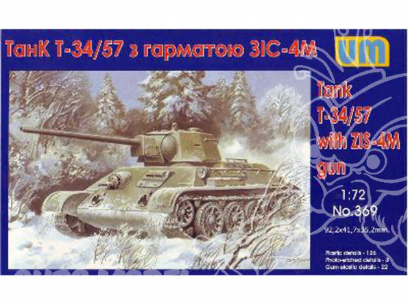 UM Unimodels maquettes militaire 369 CHAR MOYEN SOVIETIQUE T-34/76 57 avec canon ZIS 4M 1/72
