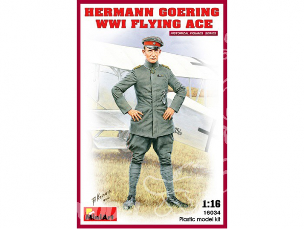 Mini art figurine 16034 HERMANN GOERING AS DE LA CHASSE ALLEMANDE 1918 1/16