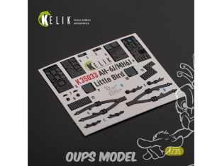 Kelik Decals 3D K35033 Autocollants 3D intérieurs Little Bird AH-6J/MH6J pour modèles Zimi/KittyHawk 1/35