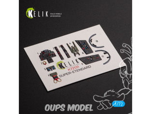 Kelik Decals 3D K72131 Super Etendard Autocollants 3D intérieurs pour kit Academy 1/72