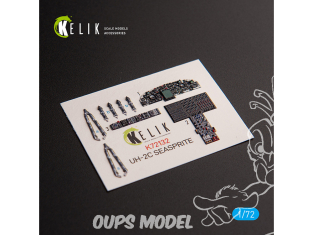 Kelik Decals 3D K72132 UH-2C SEASPRITE - décalcomanies 3D intérieures pour kit Clear Prop 1/72