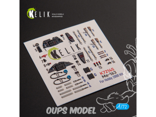 Kelik Decals 3D K72145 Me 163 B/S Komet Autocollants 3D intérieurs pour kit Hobby 2000/Academy 1/72