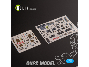 Kelik Decals 3D K72152 Autocollants 3D intérieurs F-14B pour kit GWH 1/72