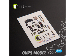 Kelik Decals 3D K72155 F4U-1A Corsair Décalcomanies 3D intérieures pour kit Tamiya 1/72