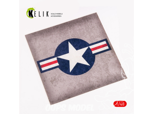 Kelik KS48027 Cocarde américaine Acrylique 3 mm 240 x 240 mm 190 g 1/72 1/48