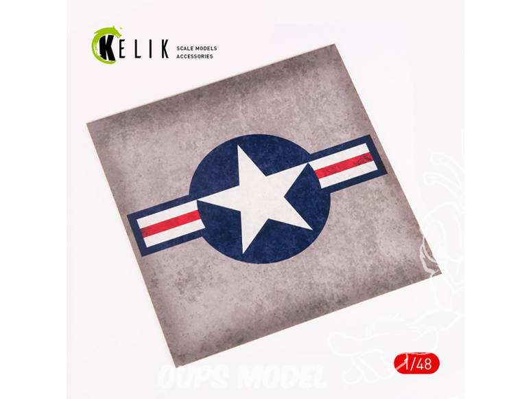 Kelik KS48027 Cocarde américaine Acrylique 3 mm 240 x 240 mm 190 g 1/72 1/48