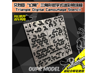 Alexen Models AJ0035 Pochoir HUANG JIAO camouflage numérique triangulaire pour char 1/35