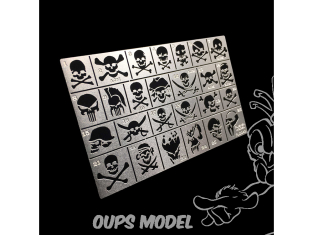 Alexen Models AJ0040 Pochoir Modèle de logo Téte de mort armure/combattant/science-fiction/mecha 1/35