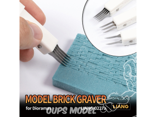 Liang Model outillage 0227a Outil à graver les briques pour dioramas toutes échelles
