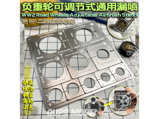 Alexen Models AJ0051 Pochoir roues char WWII 10 tailles USSR USA GB GM JP 1/35