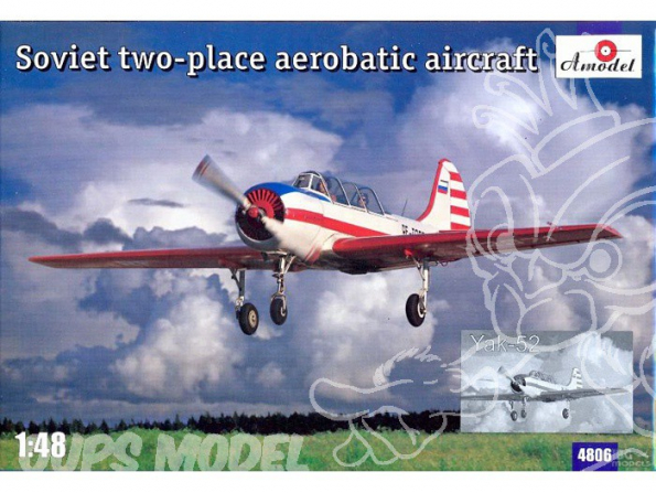 Amodel maquettes avion 4806 YAKOVLEV YAK 52 Avion d’entrainement et d’acrobatie biplace Russe 1/48