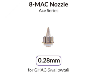 Gaahleri aérographe 42717 Buse 8-MAC 0,28mm pour GHAC-Swallowtail Ace Series