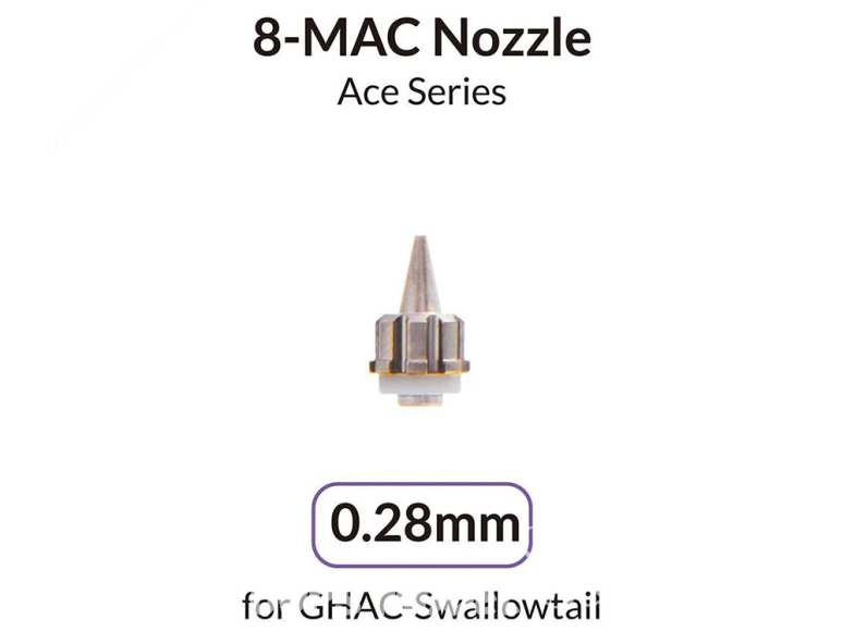 Gaahleri aérographe 42717 Buse 8-MAC 0,28mm pour GHAC-Swallowtail Ace Series