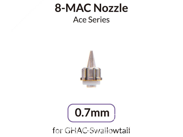 Gaahleri aérographe 42724 Buse 8-MAC 0,7mm pour GHAC-Swallowtail Ace Series
