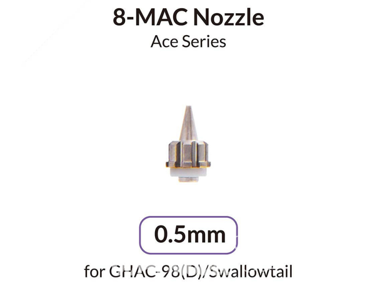 Gaahleri aérographe 40416 Buse 8-MAC 0,5mm pour GHAC-98(D) / GHAC-Swallowtail Ace Series