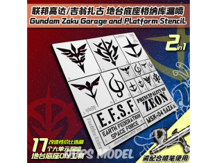 Alexen Models AJ0078 Pochoir logo de la plateforme fédérale Zeon EFSF Zagugnaku à grande échelle