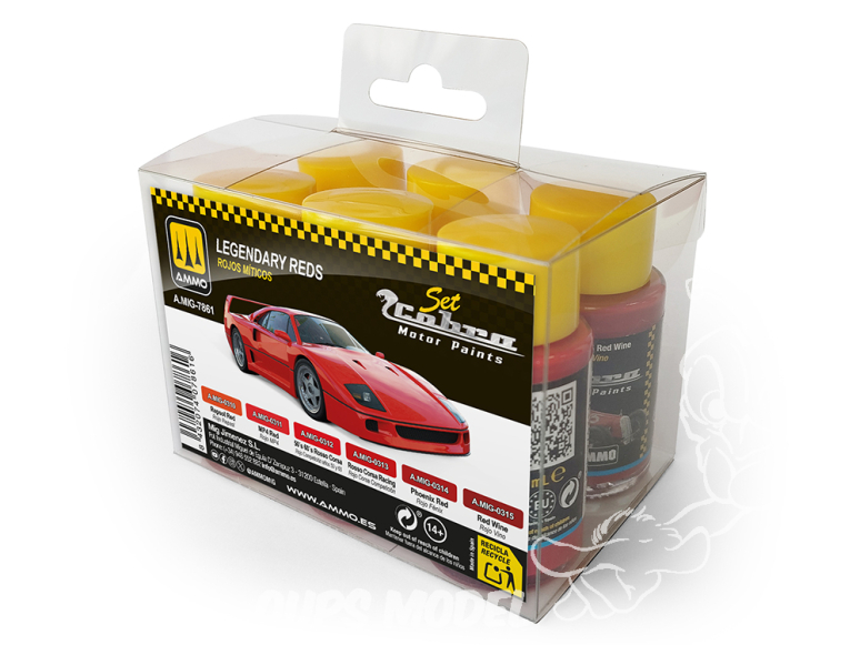 MIG peinture Cobra Motor 7861 Set peinture Rouges légendaires 6 x 30ml