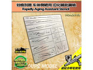 Alexen Models AJ0113 Pochoir d'assistant de vieillissement rapide type C Trace de grattage, trace de rayure 1/35