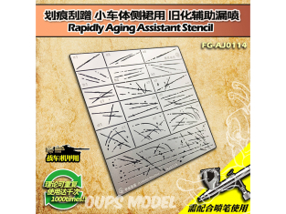 Alexen Models AJ0114 Pochoir d'assistant de vieillissement rapide type D Trace de grattage, trace de rayure 1/35