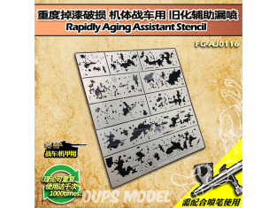 Alexen Models AJ0116 Pochoir d'assistant de vieillissement rapide type F dommages graves au revêtement 1/35