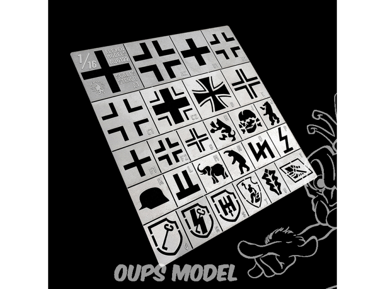 Alexen Models AJ0122 Pochoir pour les chars lourds allemands de la Seconde Guerre mondiale 1/16