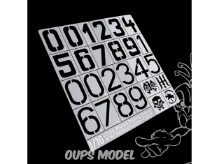 Alexen Models AJ0124 Une grande partie des numéros numériques militaires allemands de la Seconde Guerre mondiale 1/16