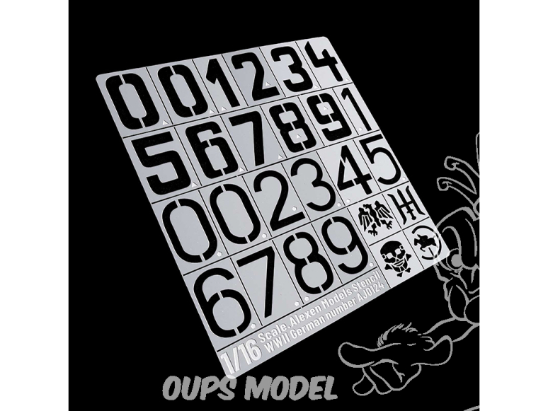 Alexen Models AJ0124 Une grande partie des numéros numériques militaires allemands de la Seconde Guerre mondiale 1/16