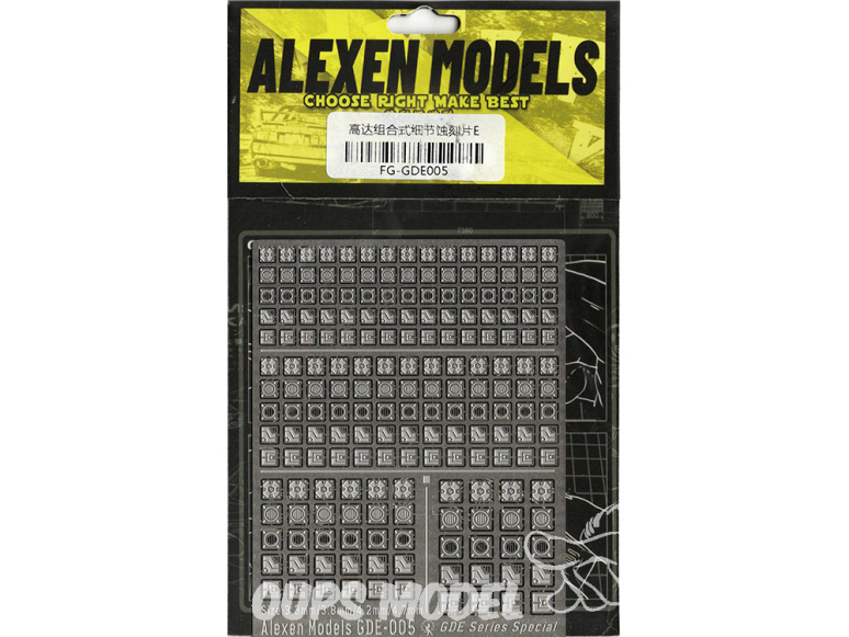 Alexen Models GDE005 Pochoir de pièces de gravure d'amélioration Gundam et Zakudetail combinées style empilé E