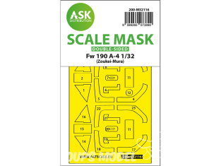 ASK Art Scale Kit Mask M32116 Focke Wulf Fw 190 A-4 Zoukei Mura Recto Verso 1/32