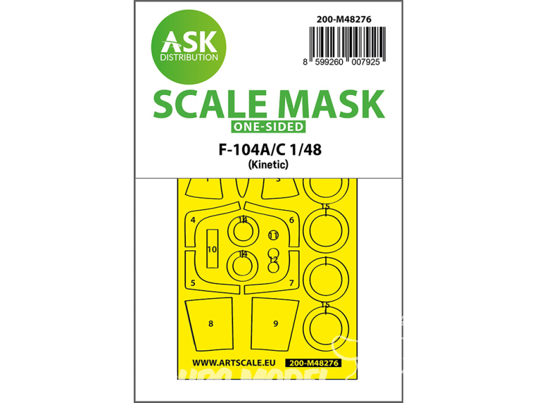 ASK Art Scale Kit Mask M48276 F-104A/C Kinetic Recto 1/48
