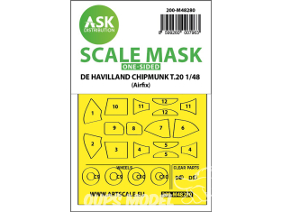 ASK Art Scale Kit Mask M48280 De Havilland Chipmunk T.20 Airfix Recto 1/48